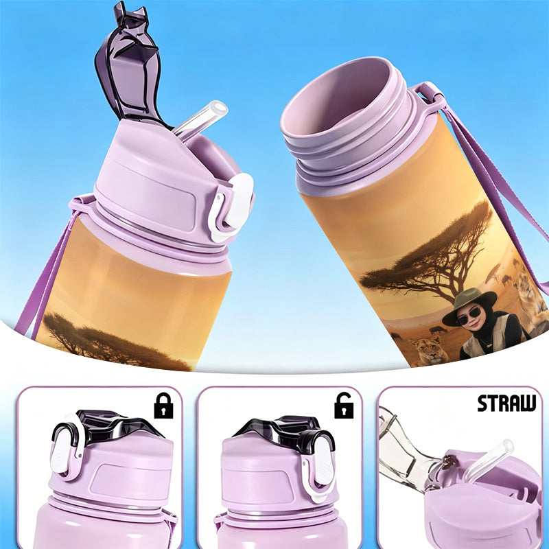 Logo-Ready Tumbler & Bottle – Custom Photo & Name/Logo Water Bottle - 26oz UV Printed Straw Lid with – image 4