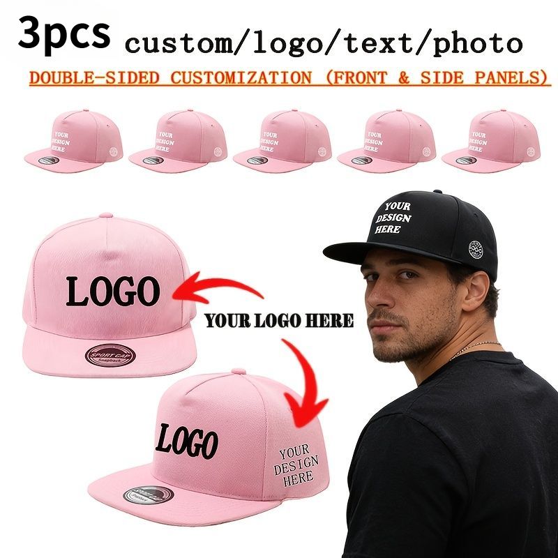 Custom-Printed Specialized Promotional Product – s Custom Flat-Brim Snapback Baseball Caps - -Sided – image 4