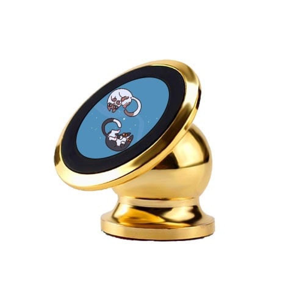 Magnetic car phone holder with golden cat design — product image 1