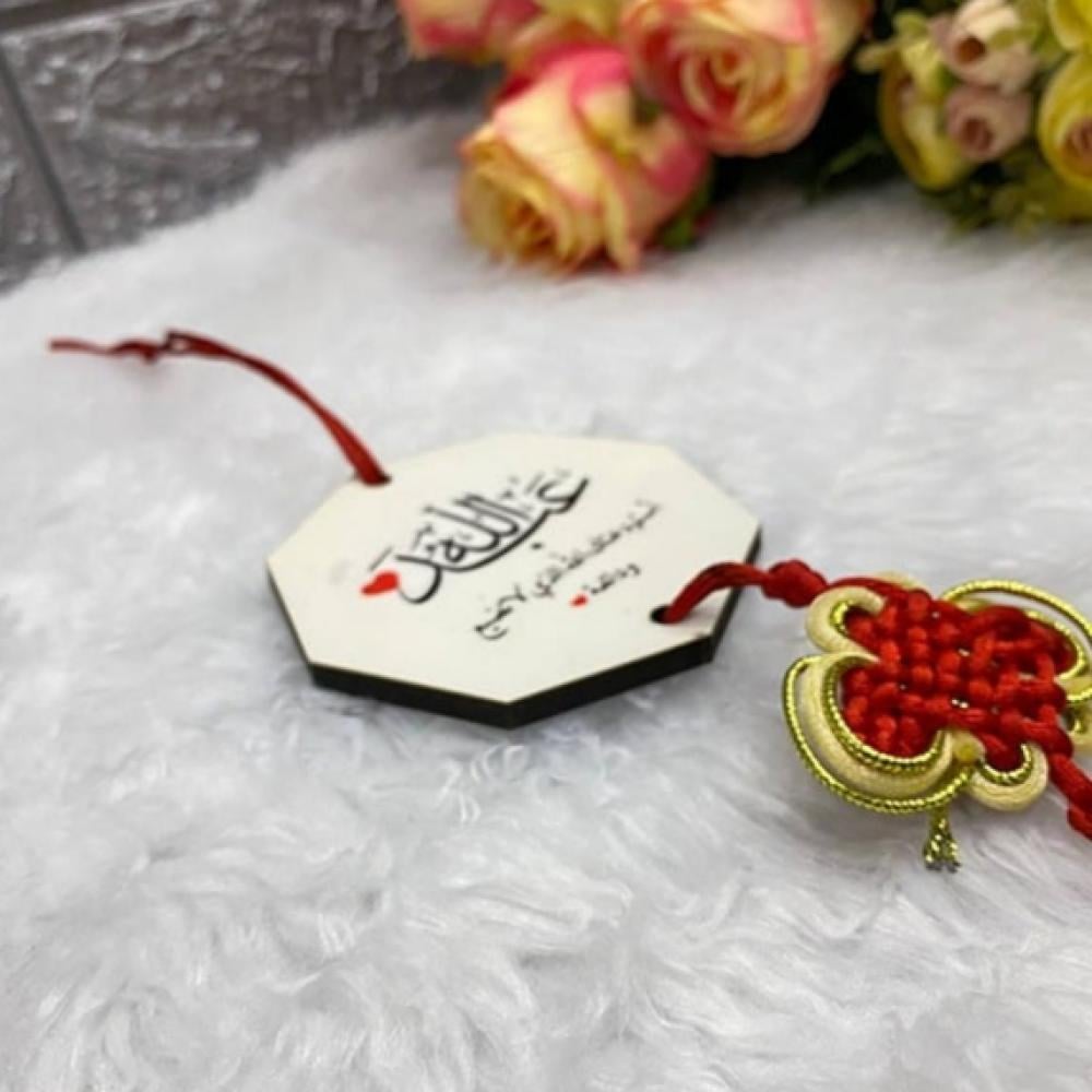 Sublimation car wooden mirror pendant with plain tassel — product image 2