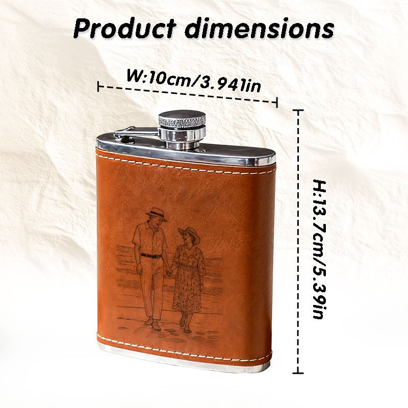Bespoke Leather Hip Flask with Custom Logo or Design - image 3