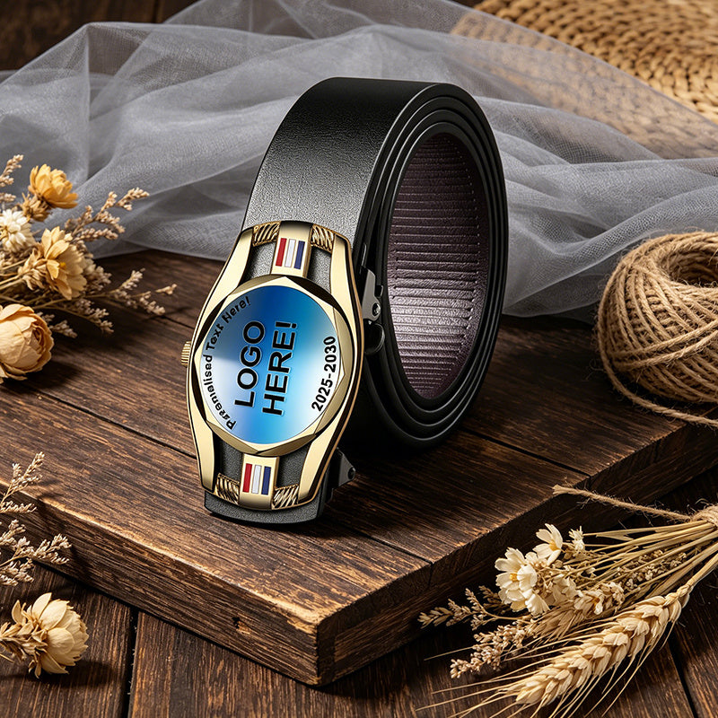One Custom Men's Belt, Made of PU Leather, with Patterns, Text and Logos, | Business-Ready Event – image 3