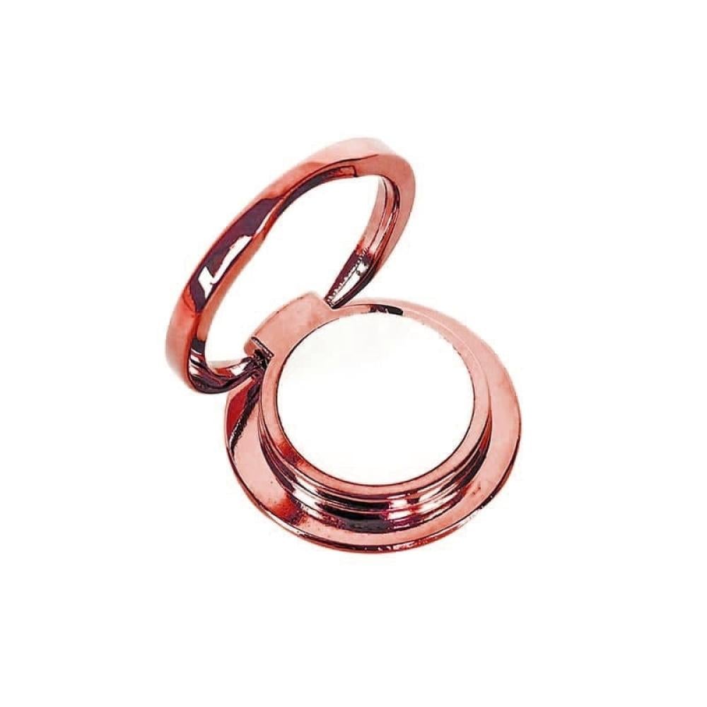 Elegant pink circular metal mobile phone holder with finger grip — product image 1
