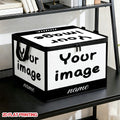 Custom-Printed Packaging & Label – Picture Text Photo Fabric Storage Box, Large Capacity with Zipper Handle – image 2