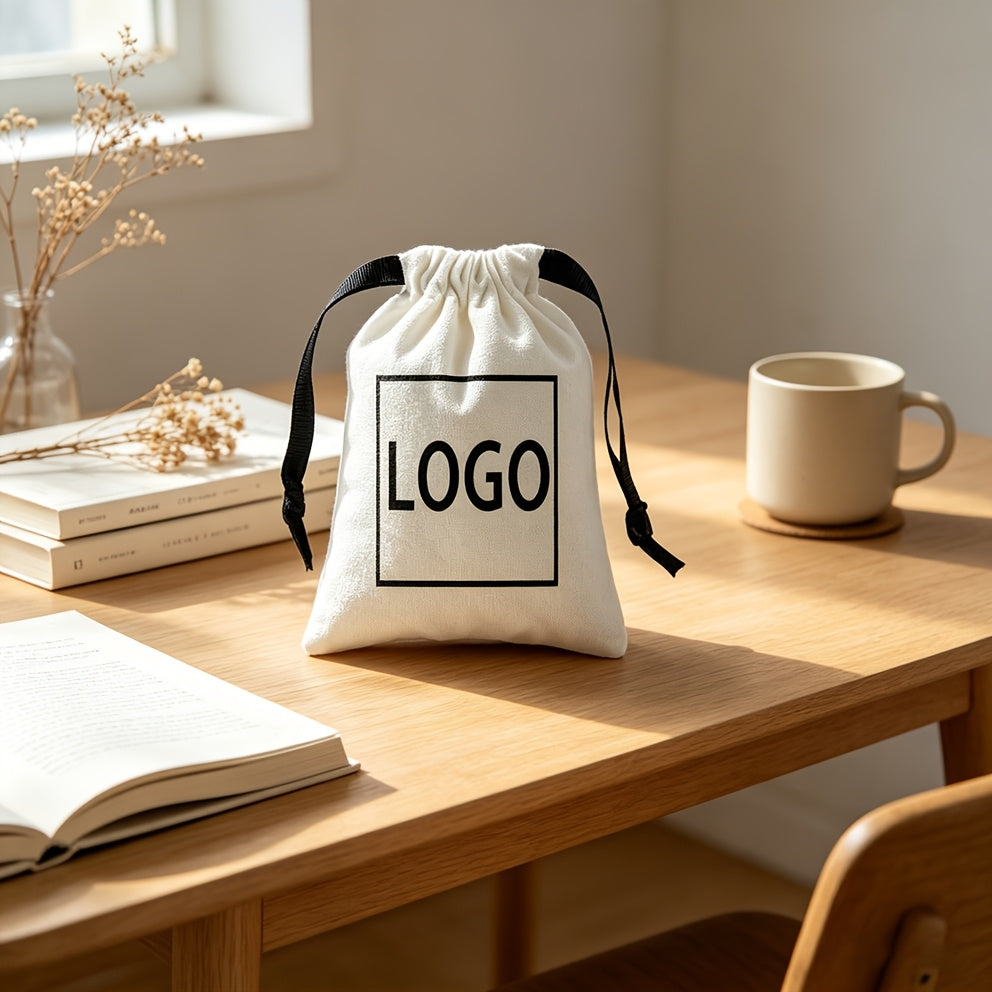 Design-Your-Own Gift for Her/Him 8-Pack Custom Logo Drawstring Bags. Photo, Text, Or Logo – Team – image 4