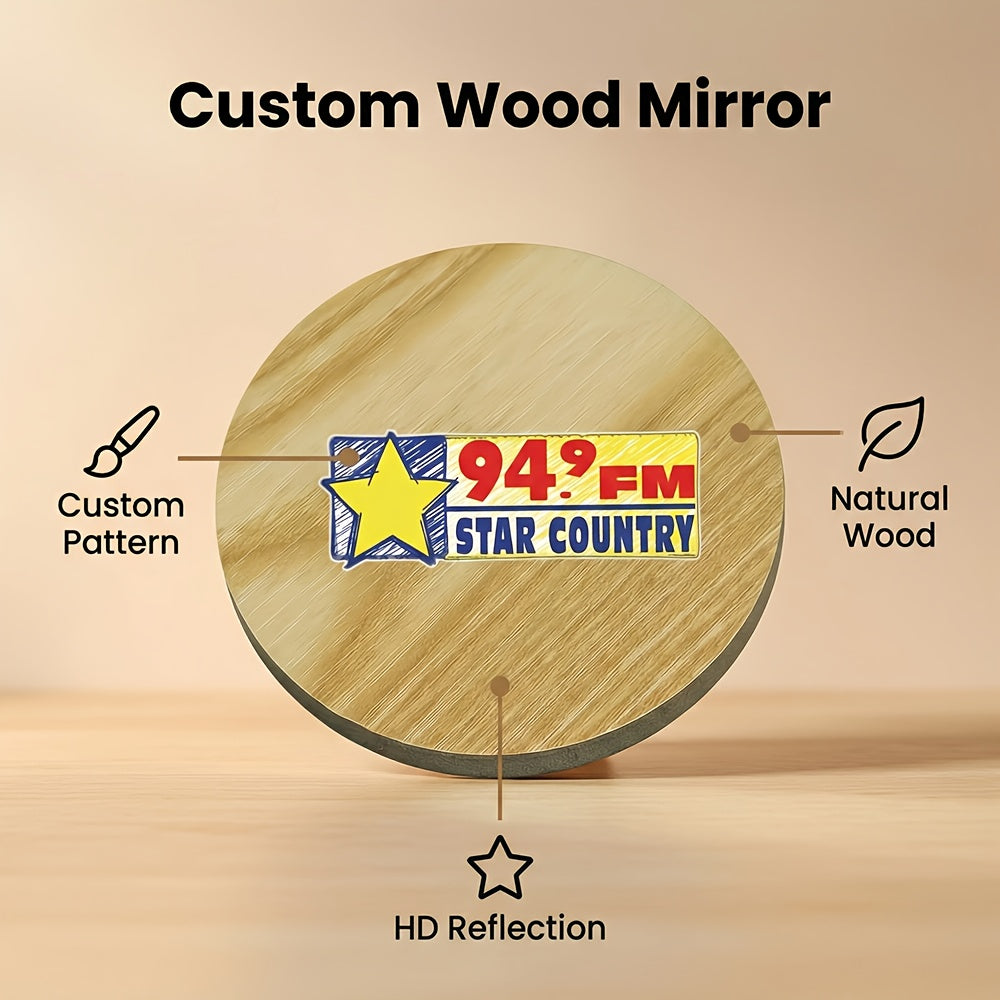 Customizable Wooden Vanity Mirror, Personal Portable Mirror. Promotional Giveaway, Event Gift, Small Event Gift.… - image 3