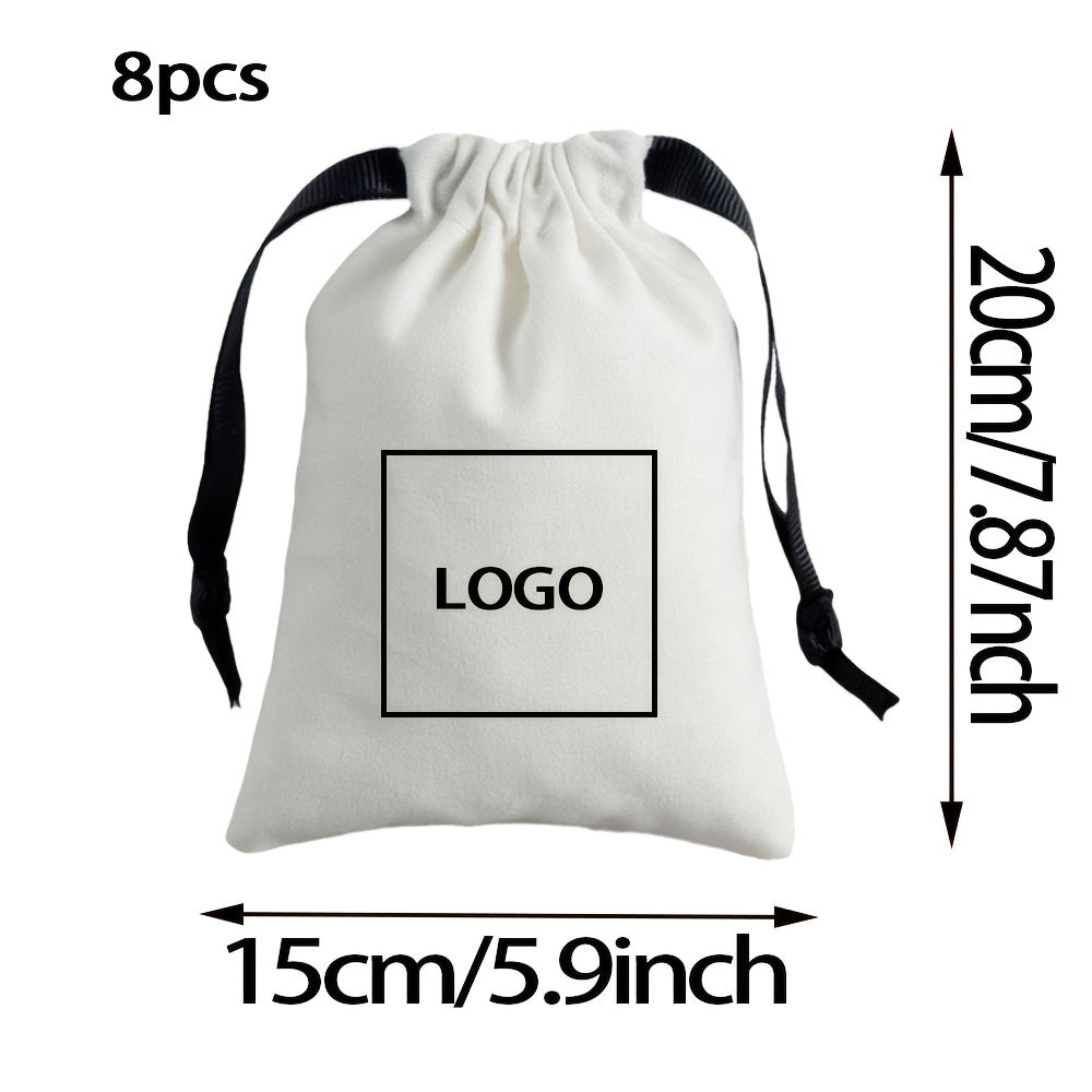 Design-Your-Own Gift for Her/Him 8-Pack Custom Logo Drawstring Bags. Photo, Text, Or Logo – Team – image 3