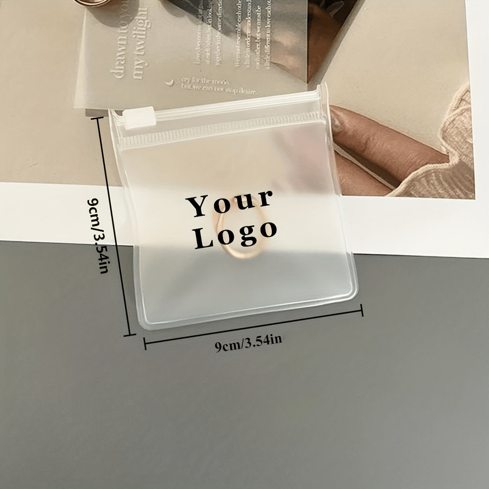 Custom Jewelry Zipper Bags, Transparent Plastic Storage Envelopes, Frosted | Business-Ready Packaging & – image 4