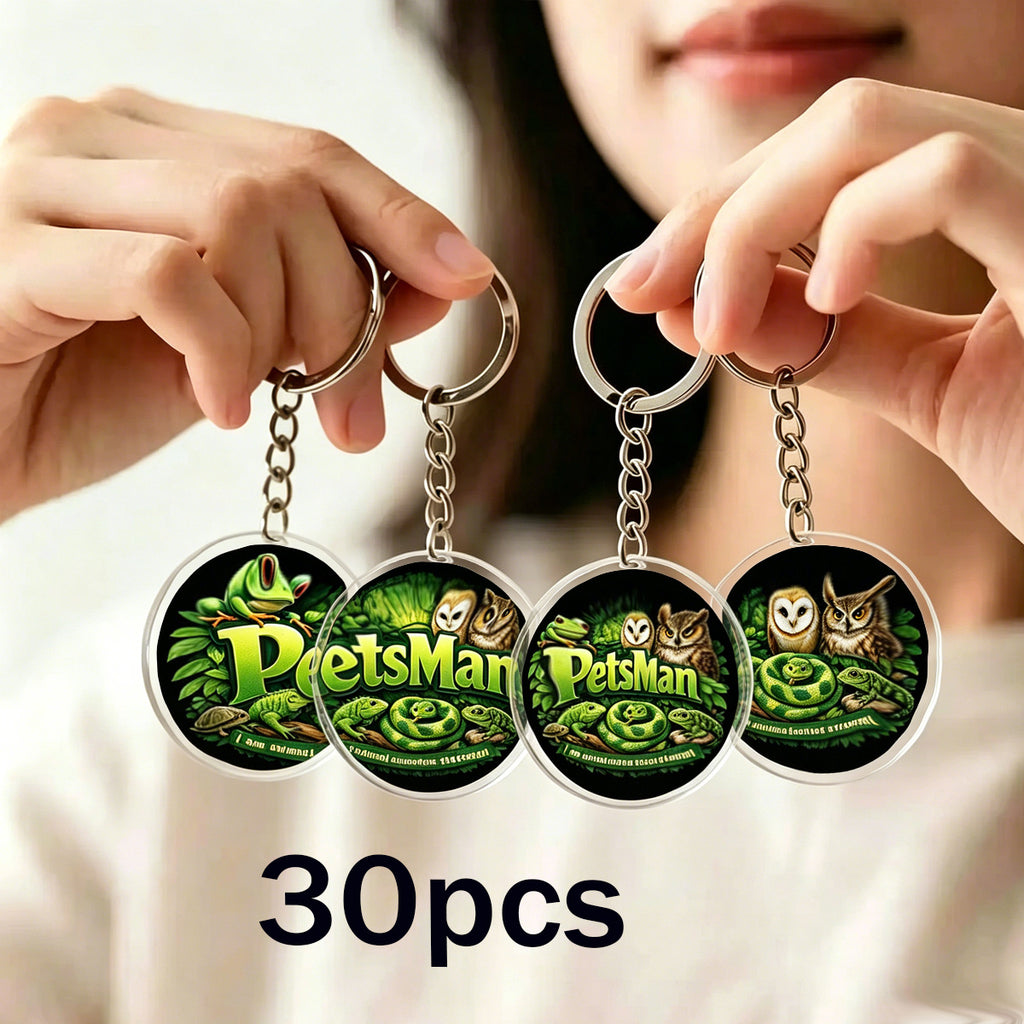 Logo-Ready Custom Keychain – Gift for Her/Him 100/50/30pcs [] Flat Acrylic Custom Logo Keychain, – image 3