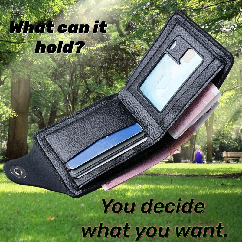 Custom-Printed Branded Bag – CUSTOM Bifold Wallet for Custom Photo Image Logo Name Text Snap Button – image 2