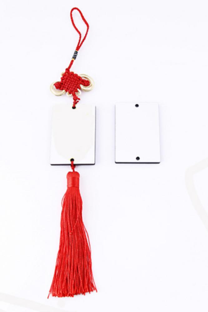 Sublimation car wooden mirror pendant with plain tassel — product image 2