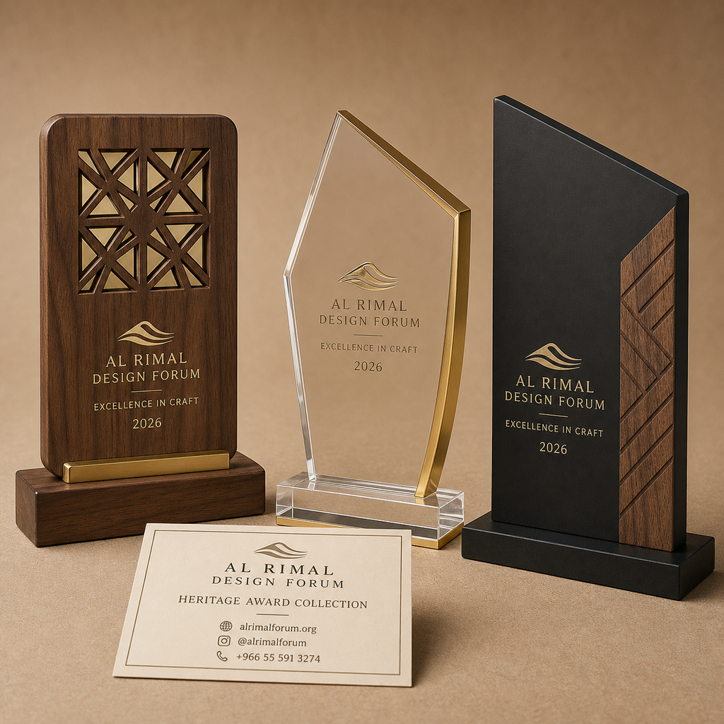 Al Rimal Design Forum custom heritage award plaque collection