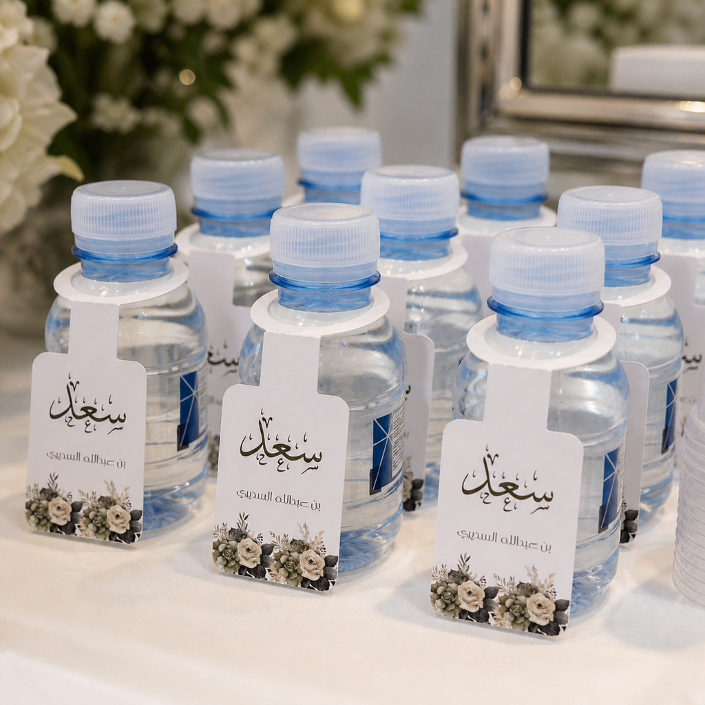 Water tag, water tag, custom printing for customer, water bottle size 350 ml — event display on 350 ml water bottles