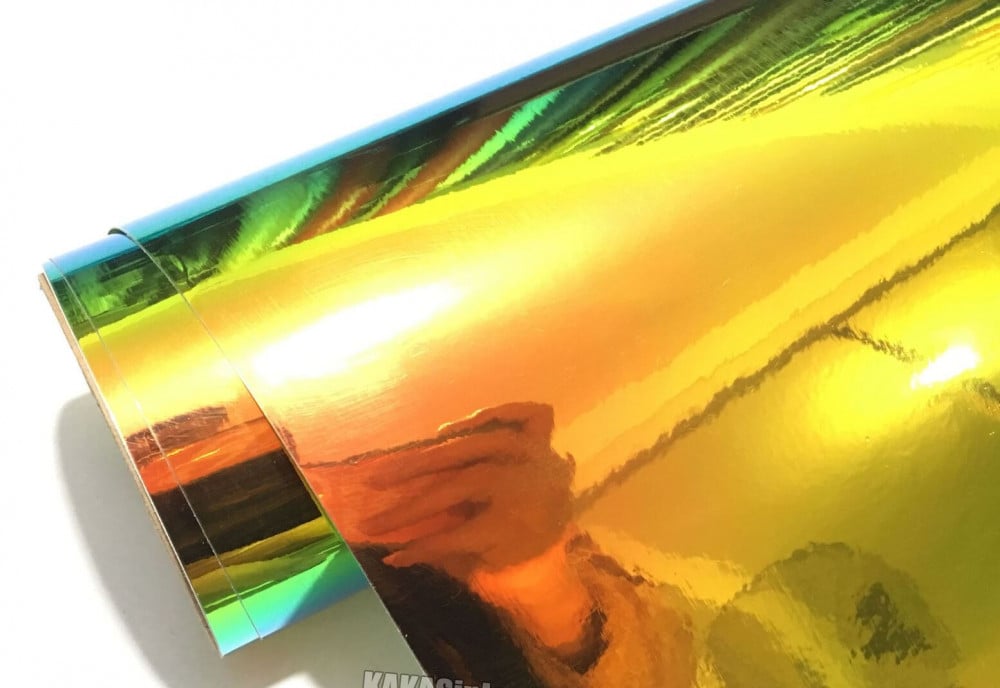 heat-transfer vinyl fabric, yellow Chameleon mirrors — product image 2