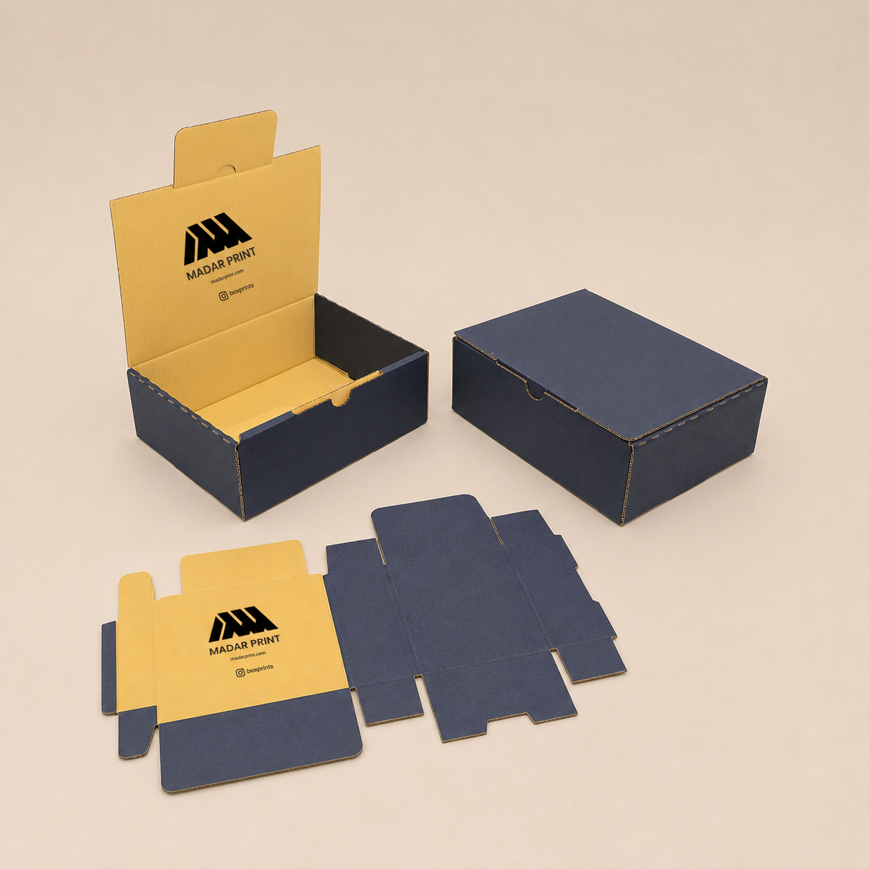 صورة إضافية بزاوية أو حالة بديلة لمنتج navy-corrugated-meal-delivery-shipping-box-29x22x10cm-mailing-carton