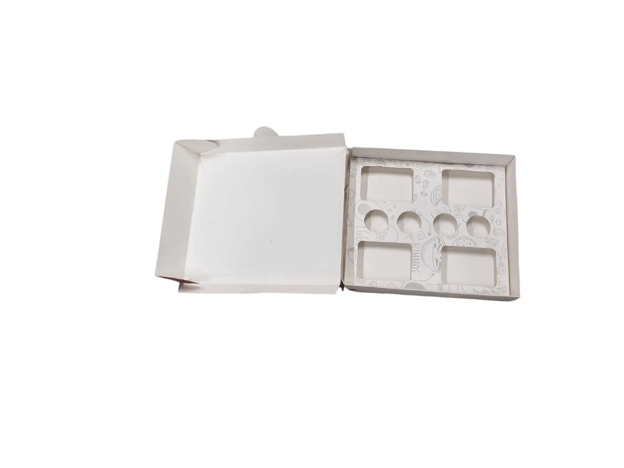 scatola colazione b 4 atbaq e 4 aperture per salsa dimensioni: 37x33x7 cm abaad apertura altbq: 12x9 cm stampa con logo del cliente alscatola mzed bghlaf sylefan kharjy per mtana