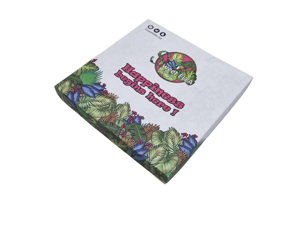 personalized printed separate top out lamination box with 5 dividers and 4 sauce openings