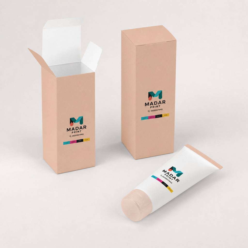 Premium Custom Printed Cosmetic Packaging Box for Beauty Products — open and closed carton construction view