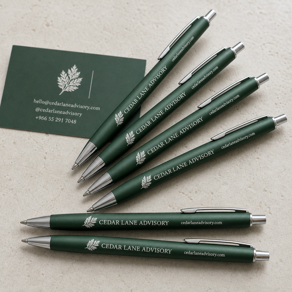Cedar Lane Advisory printed promotional pen product arrangement