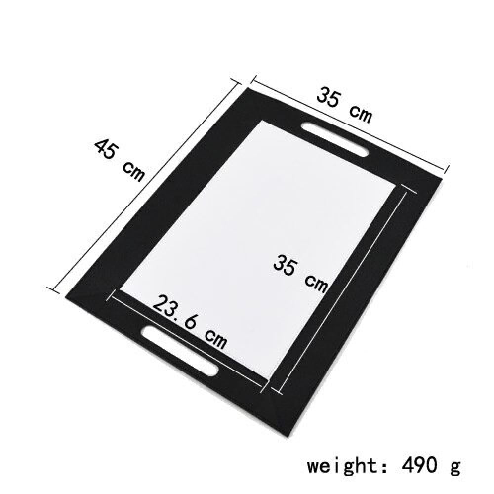 Black leather tray with sublimation print — product image 5