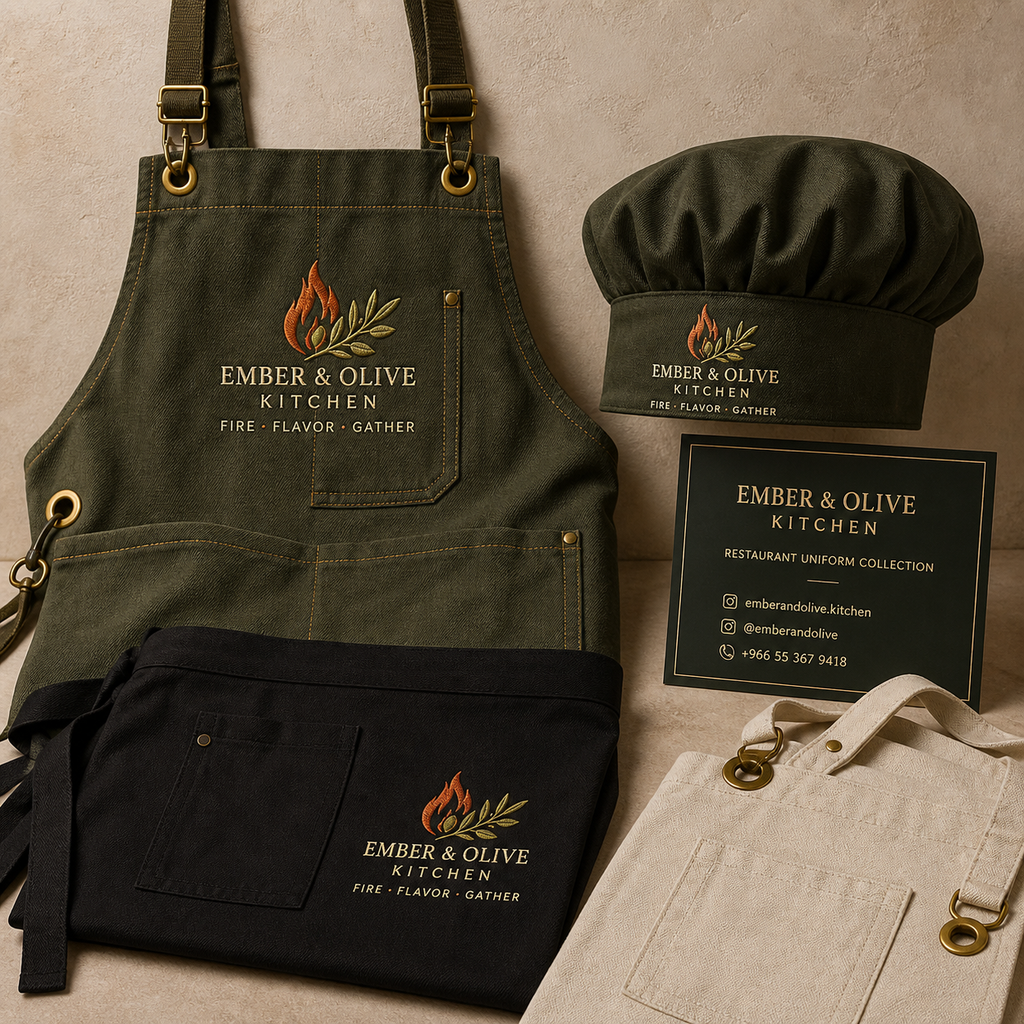 Ember & Olive Kitchen custom restaurant uniform collection