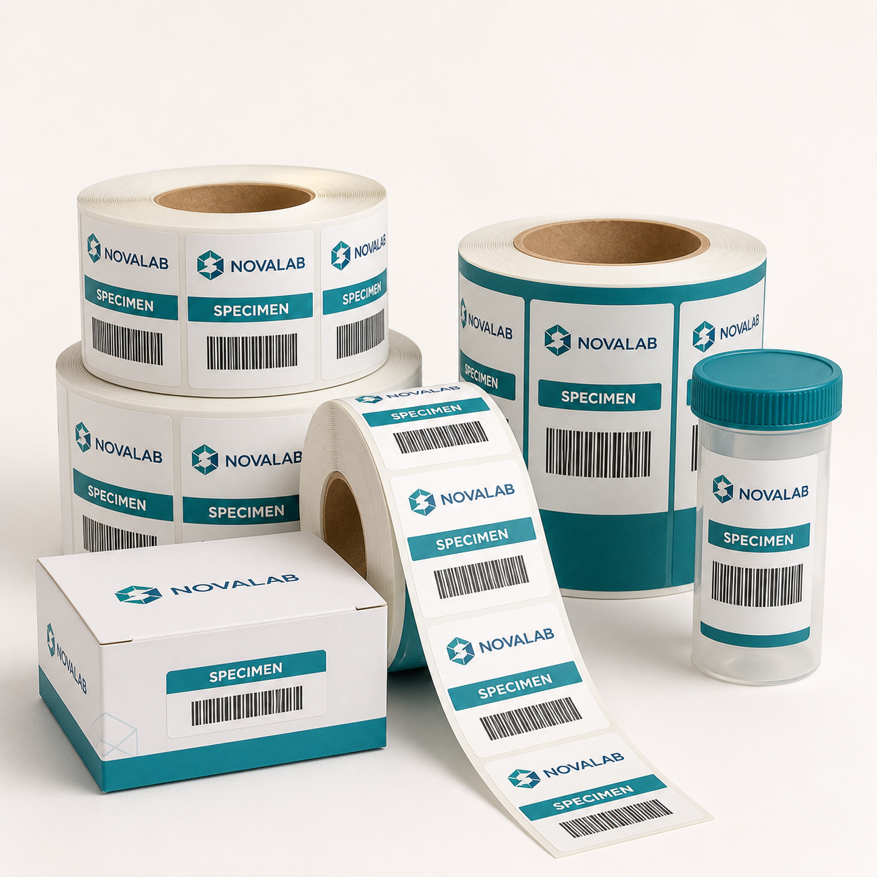 Custom Specimen & Barcode Roll Labels