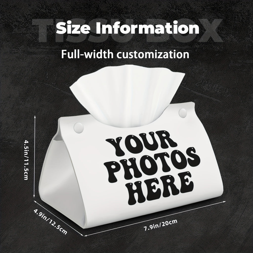 Branded tissue box cover printing detail