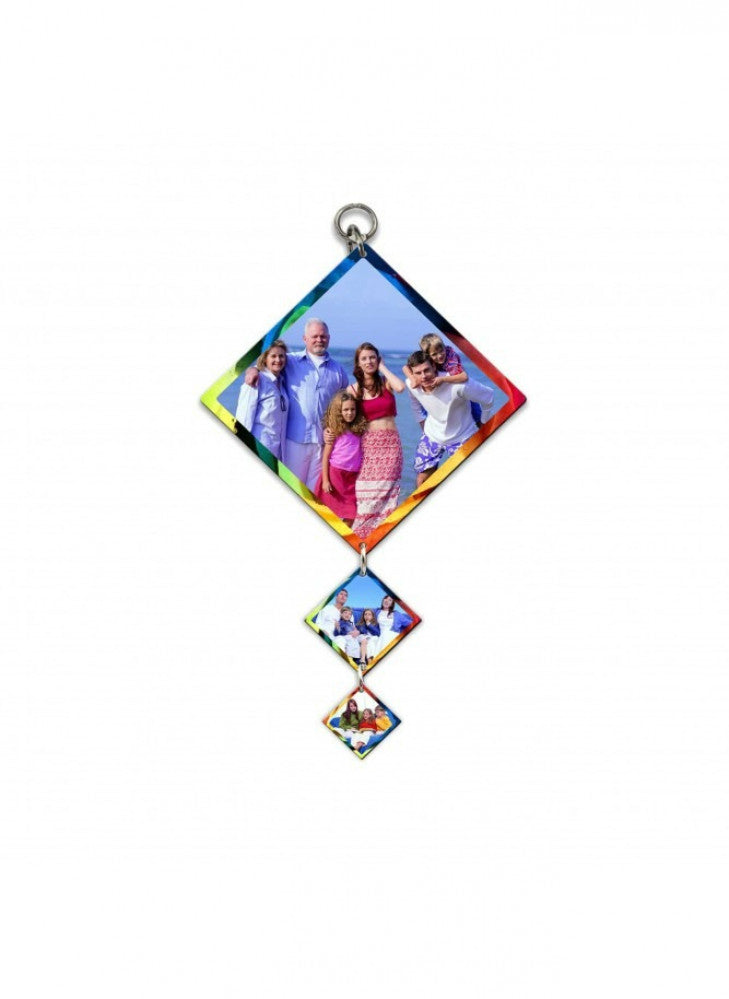 Wooden plaque hanging in a diamond-shaped sublimation — product image 1
