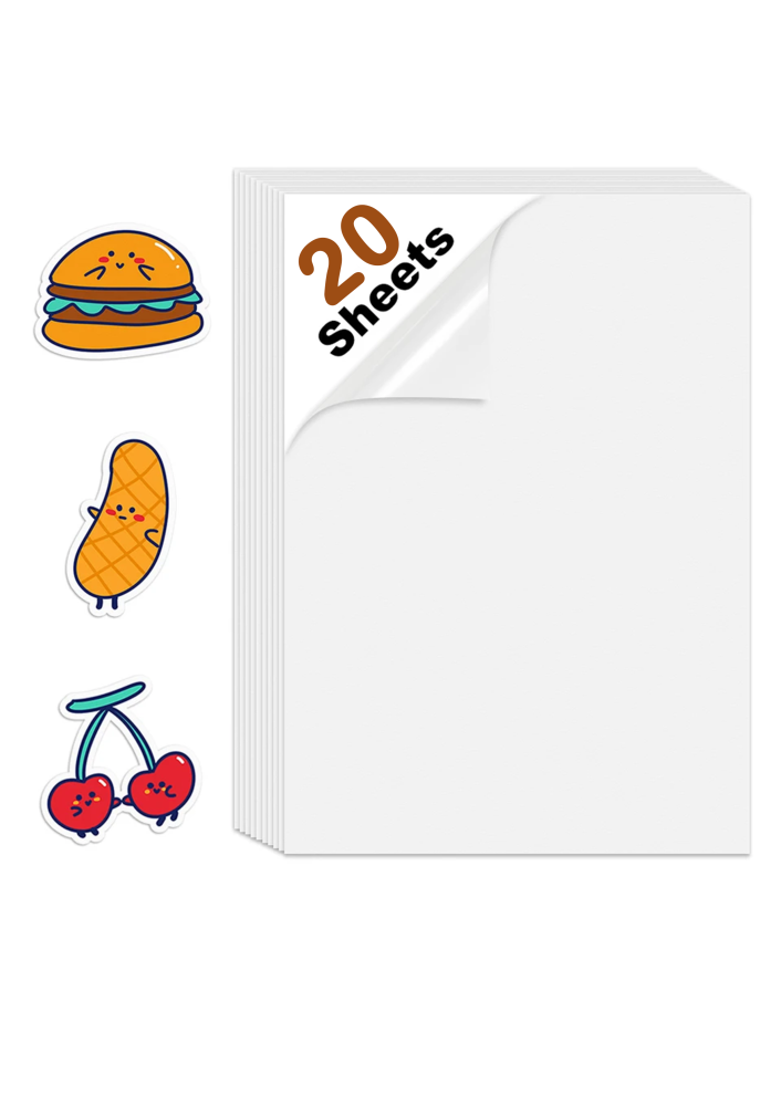 Printable adhesive vinyl for regular printers, A4 glossy white, 25 sheets — product image 3