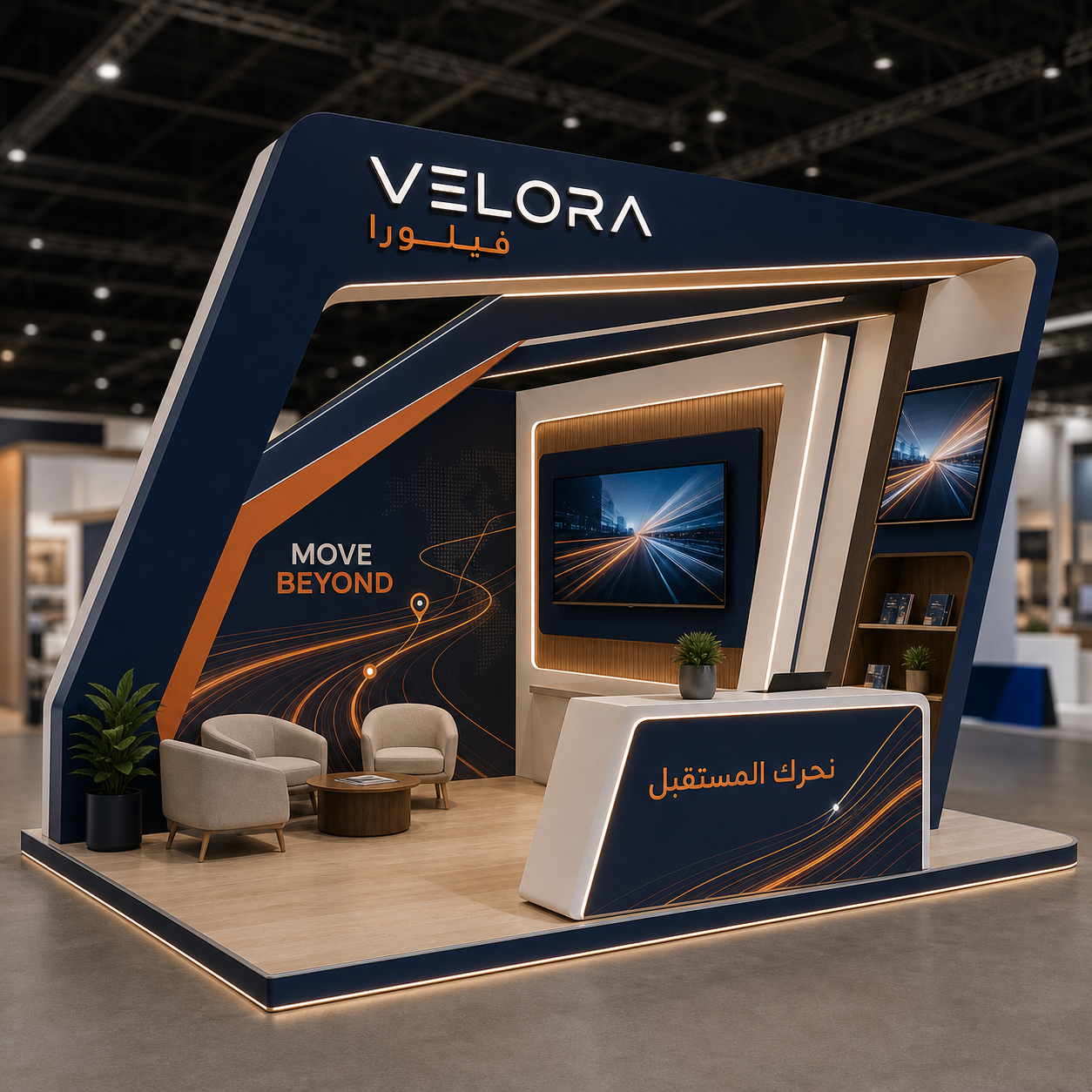 VELORA 4×4 logistics exhibition booth